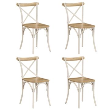 Vidaxl Cross Chairs 4 Pcs White Solid Mango Wood