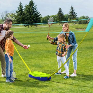 Sportnow Badminton Set With Volleyball Net, Portable Badminton Net With 2 Rackets, 2 Shuttlecocks And Carry Case, For Sports