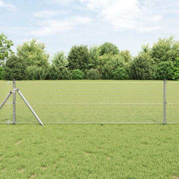Vidaxl Welded Wire Fence With 13 Posts 0.6x100 M Galvanised Steel