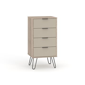 Augusta Driftwood 4 Drawer Narrow Chest Of Drawers