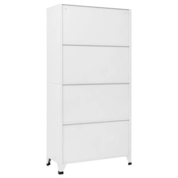 Vidaxl Locker Cabinet White 90x40x180 Cm Steel