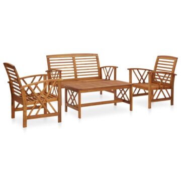 Vidaxl 4 Piece Garden Lounge Set Solid Acacia Wood