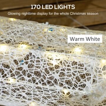 Outsunny 170 Led Light Reindeer And Sleigh Christmas Decoration