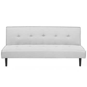 Sofa Bed Light Grey 3 Seater Buttoned Seat Click Clack Beliani
