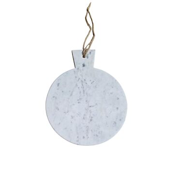 White Round Marble Chopping Board 31x25cm