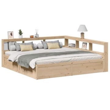 Vidaxl Bookcase Bed Without Mattress 180x200cm Solid Wood Pine