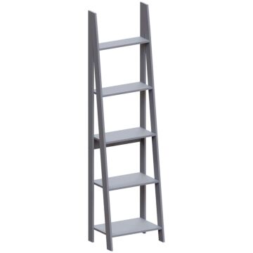 Vida Designs Bristol 5 Tier Step Ladder Bookcase, Grey