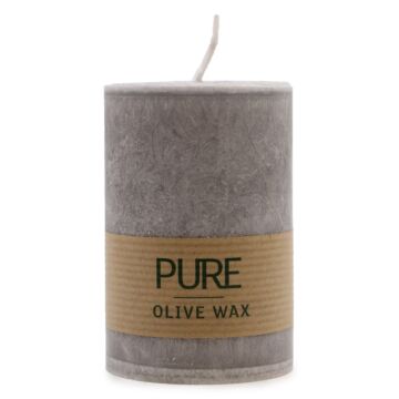 Pure Olive Wax Candle 9x6cm - Grey
