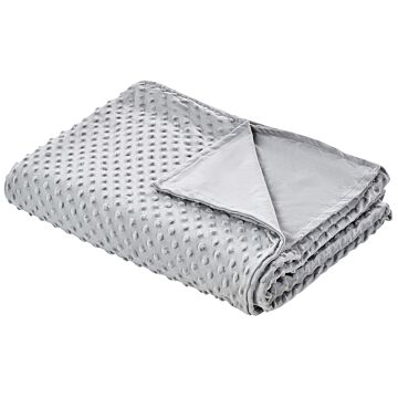 Weighted Blanket Cover Grey Polyester Fabric 150 X 200 Cm Dotted Pattern Modern Design Bedroom Textile Beliani