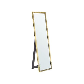 Standing Mirror Gold Glass Synthetic Material 40 X 140 Cm With Stand Modern Design Decorative Frame Beliani