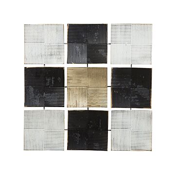 Wall Decor Geometric Multicolour Metal Squares Modern Minimalist Beliani