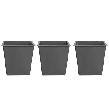 Set Of 3 Self-watering Plant Flower Pots Automatic Irrigation Indoor Outdoor Square Beliani