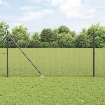 Vidaxl Welded Wire Fence With 13 Spike Posts Grey 1.2x50 M Steel