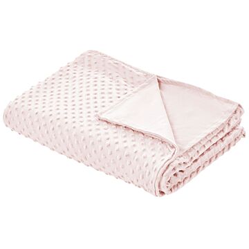 Weighted Blanket Cover Pink Polyester Fabric 135 X 200 Cm Dotted Pattern Modern Design Bedroom Textile Beliani