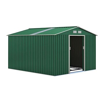 Oxford Green Shed Apex Roof With Fibre Reinforced Plastic Skylight