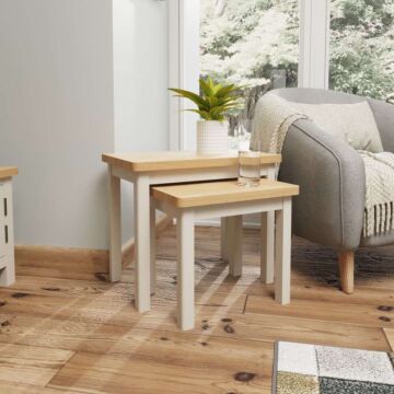 Nest Of 2 Tables Dove Grey/light Oak