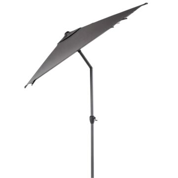 Outsunny 3 X 2m Garden Parasol Patio Sun Umbrella Canopy Rectangular Sun Shade Aluminium Crank Tilt Mechanism, Dark Grey