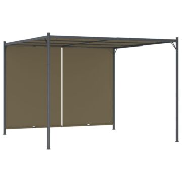 Vidaxl Garden Pergola With Retractable Roof 3x3 M Taupe 180 G/m²