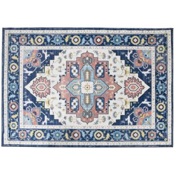 Homcom Vintage Persian Rugs, Boho Bohemian Area Rugs Large Carpet For Living Room, Bedroom, Dining Room, 160x230 Cm, Blue