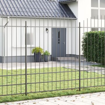 Vidaxl Garden Fence With Hoop Top Grey 6.8x2 M Steel