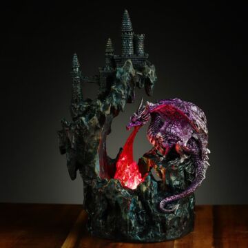 Fire Breather Cliff Top Castle Led Dark Legends Dragon Figurine