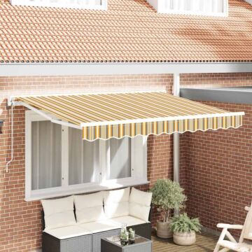 Vidaxl Retractable Awning Manual Yellow / Grey / White 350x200 Cm