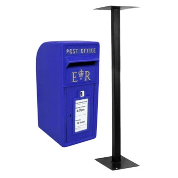 Blue Scottish Post Box With Stand