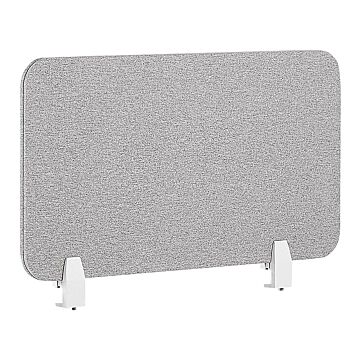 Desk Screen Light Grey Pet Board Fabric Cover 72 X 40 Cm Acoustic Screen Modular Mounting Clamps Home Office Beliani