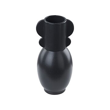 Decorative Table Vase Black Porcelain 29 Cm Modern Beliani