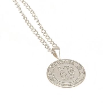 Chelsea Fc Silver Plated Pendant & Chain Xl