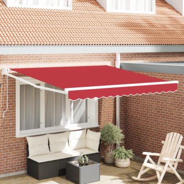 Vidaxl Automatic Retractable Awning Red 350x250 Cm, Vidaxl Awning Replacement Fabric For 3.5x2.5 M Frame Red