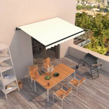 Vidaxl Manual Retractable Awning 350x250 Cm Cream