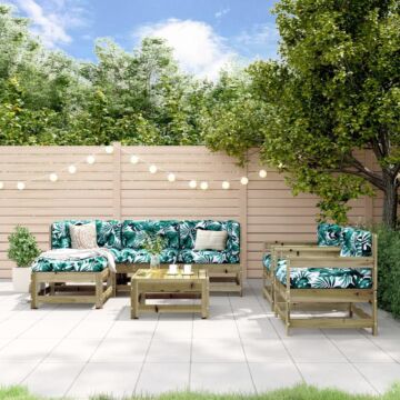 Vidaxl 7 Piece Garden Lounge Set Impregnated Wood Pine