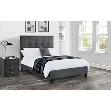 Sorrento High Headboard Bed 135cm - Slate Linen