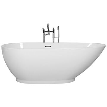 Freestanding Bath White Sanitary Acrylic Single 173 X 82 Cm Oval Modern Design Beliani