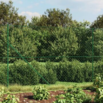 Vidaxl Chain Link Fence With Spike Anchors Green 2x25 M