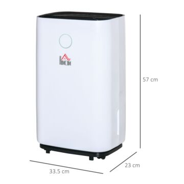 Homcom 20l/day 4000ml Portable Quiet Dehumidifier For Home Laundry Room Bedroom Basement, Electric Moisture Air De-humidifier With 3 Modes