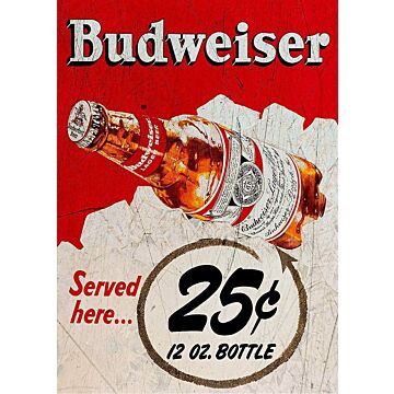 Small Metal Sign 45 X 37.5cm Budweiser Beer