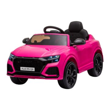 Homcom Compatible 6v Battery-powered Kids Electric Ride On Car Audi Rs Q8 Toy With Parental Remote Control Music Lights Usb Mp3 Bluetooth Pink