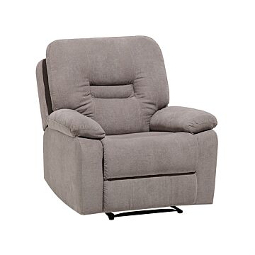 Recliner Chair Taupe Beige Push-back Manually Adjustable Back And Footrest Beliani