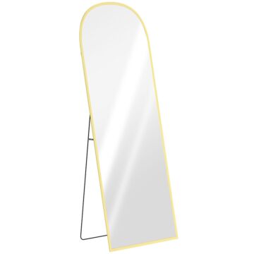 Homcom 165cm Aluminium Frame Standing Mirror - Gold