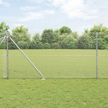 Vidaxl Welded Wire Fence With 13 Spike Posts 1.2x50 M Galvanised Steel