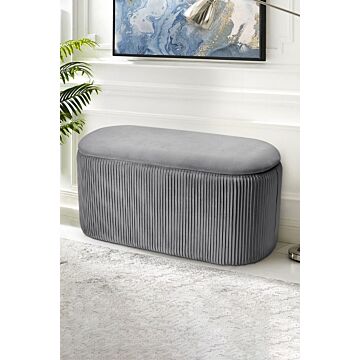 Maliyah Velvet Oval Storage Footstool