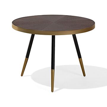 Coffee Table Black Wood Effect Gold Base Living Room Beliani