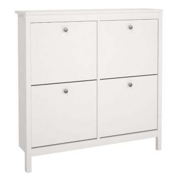 Madrid Shoe Cabinet 4 Compartments In White