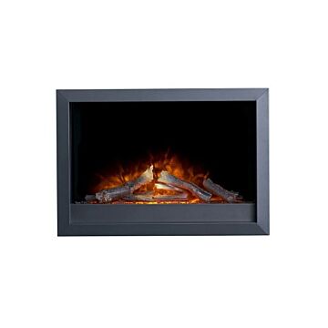 Adam Toronto Electric Wall Inset Fire With Logs & Remote Control In Black