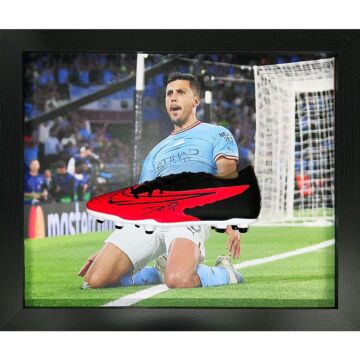 Manchester City Fc Rodri Signed Boot (framed)