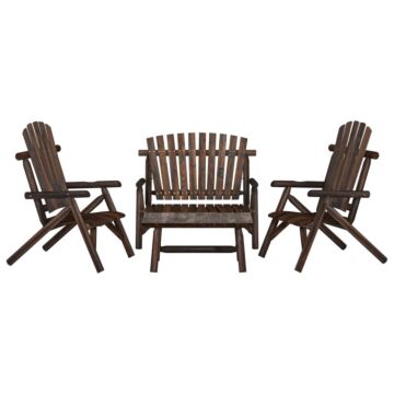 Vidaxl 4 Piece Garden Lounge Set Solid Wood Spruce