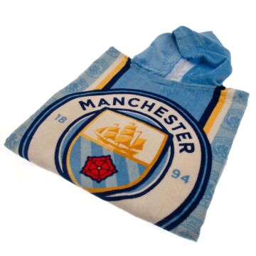 Manchester City Fc Kids Hooded Poncho