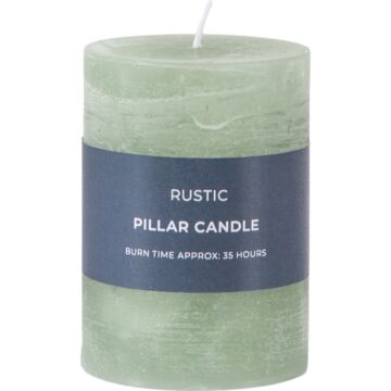 Pillar Candle Rustic Sage (2pk) 70x70x95mm